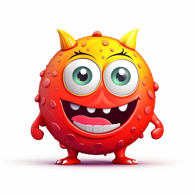 Vector expressive artwork of a cute and charming devil monster for your design