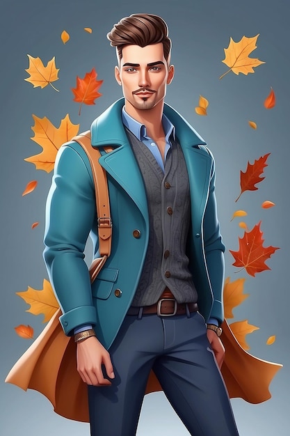 Foto illustrazione vettoriale di moda di un uomo elegante, bello e elegante.