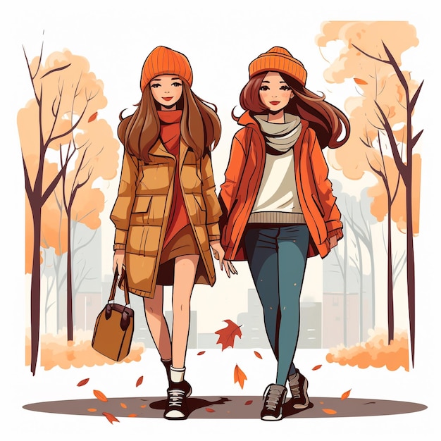 anime couple in winter clothes standing next to each other. generative ai.  28390999 Stock Photo at Vecteezy