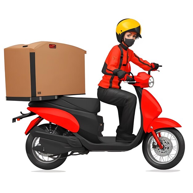 Vector fast food delivery man with box