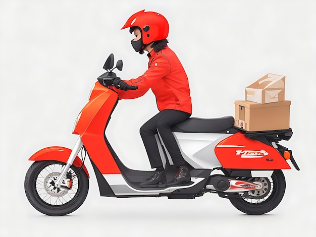 Vector fast food delivery man with box