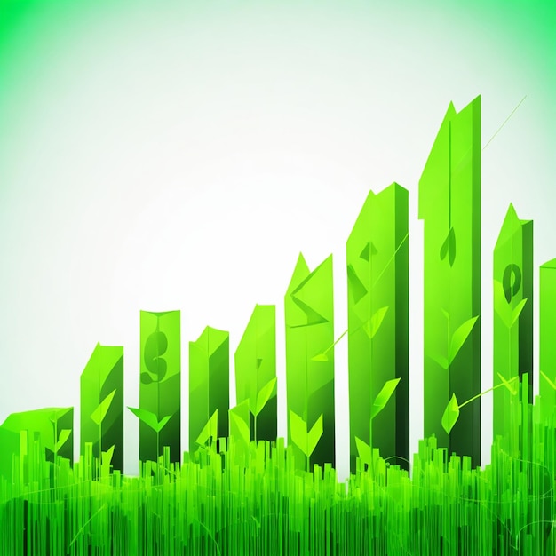 Photo vector finance stock market upward green growth arrow background