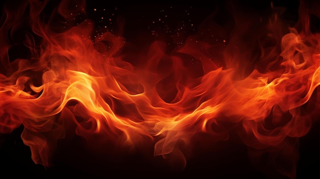 vector fire and ember overlay effect and smoke background