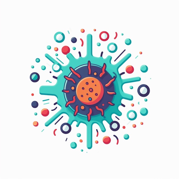 vector flat color virus and bacteria logo