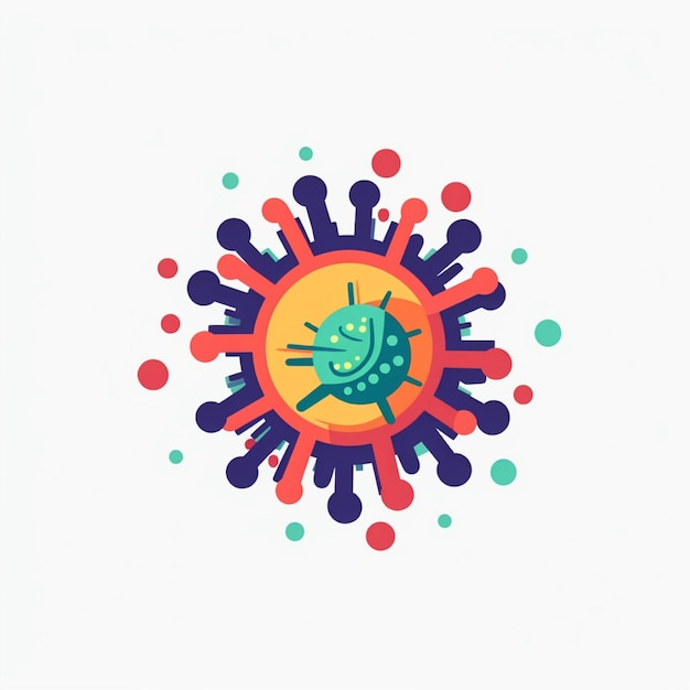 vector flat color virus and bacteria logo