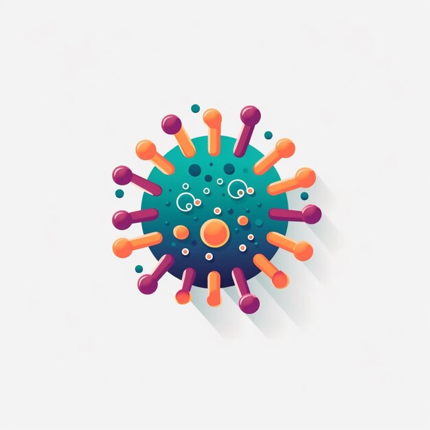 フラットカラーのウイルスと細菌のベクトルのロゴ