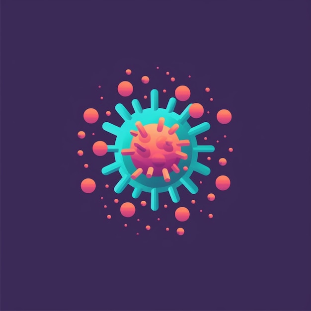 Photo vector flat color virus and bacteria logo