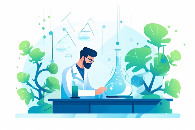 Photo vector flat design biotechnology concept illustrated