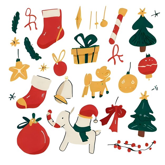 vector flat design christmas toy collection