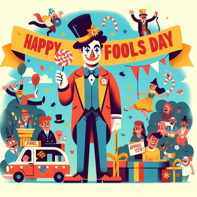 Photo vector flat happy april fools day illustration