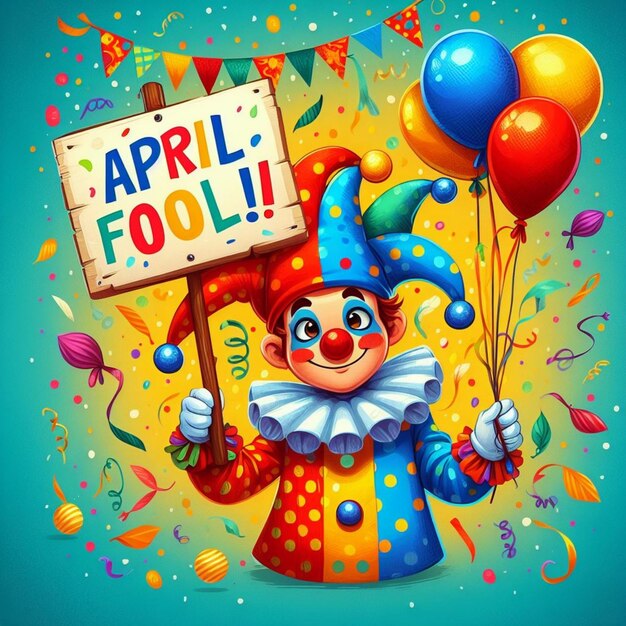 Photo vector flat happy april fools day illustration