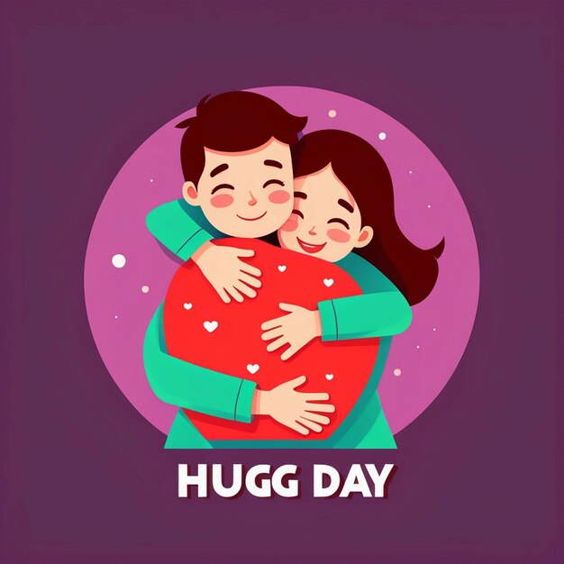 Photo vector flat hug day illustration