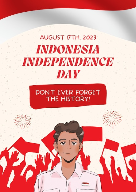vector flat indonesia independence day backgrounder template