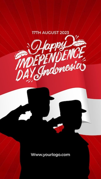 Photo vector flat indonesia independence day backgrounder template