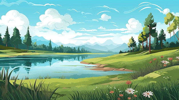 vector a flat nature background