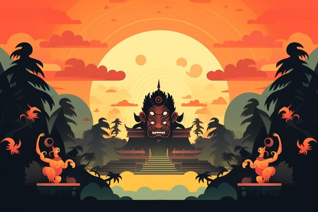 Photo vector flat nyepi background