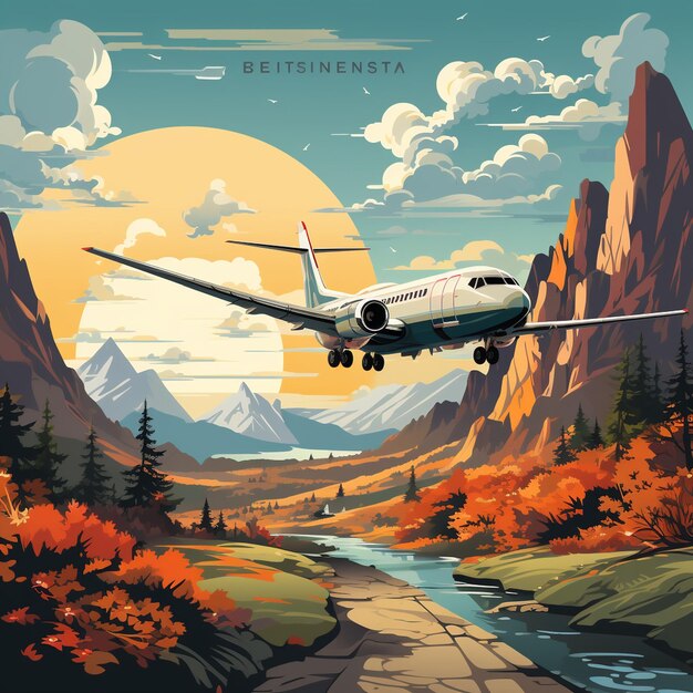 Vector flat travel background