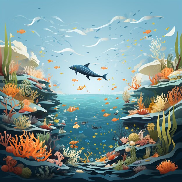 vector flat world oceans day illustration