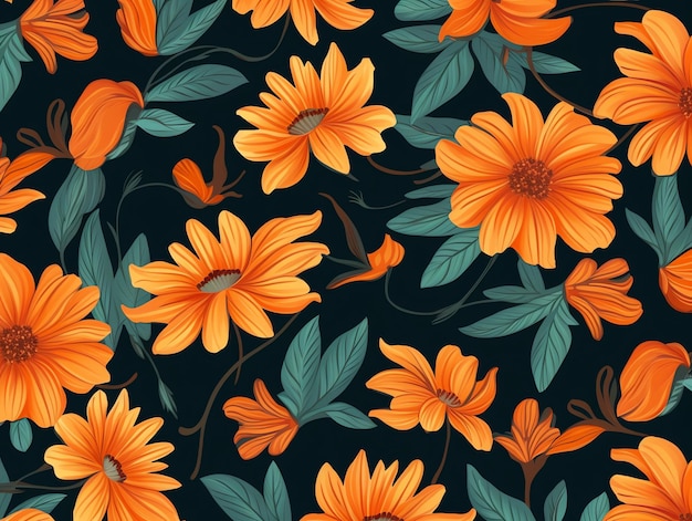 vector flowers watercolor seamless patterns