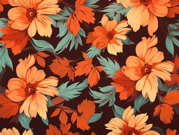 vector flowers watercolor seamless patterns