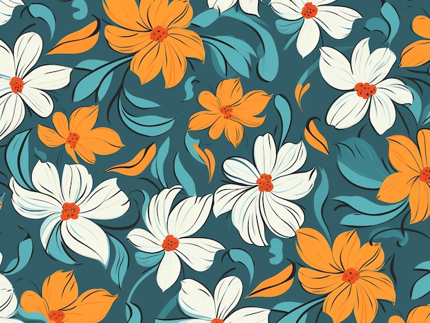 vector flowers watercolor seamless patterns