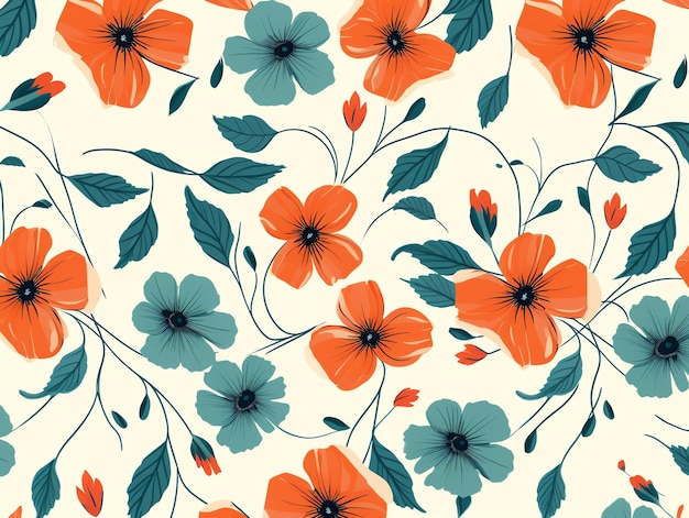 Photo vector flowers watercolor seamless patterns