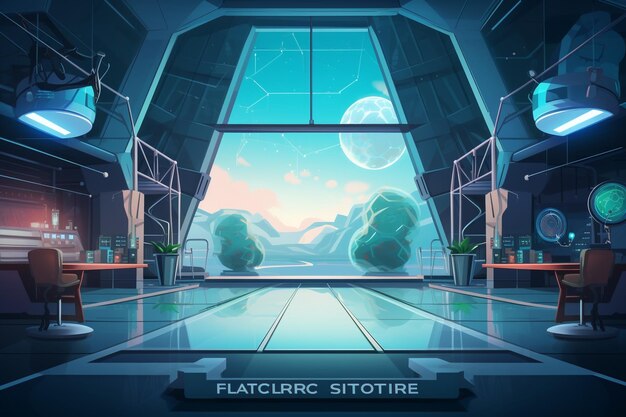 vector futuristic science lab background