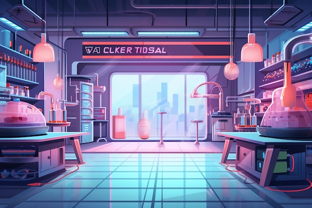 vector futuristic science lab background