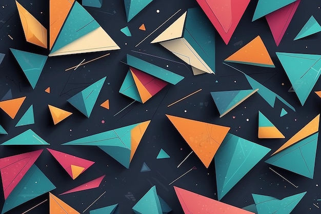 vector geometric abstract background with triangles and lines