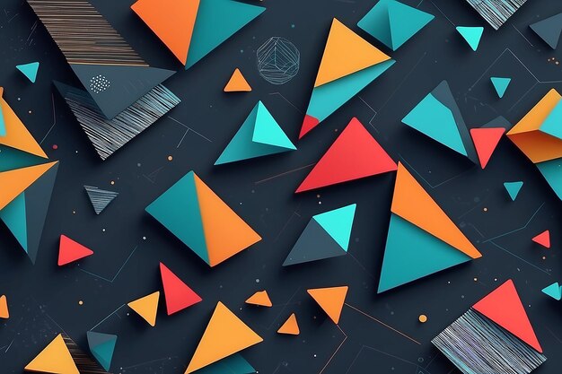 vector geometric abstract background with triangles and lines