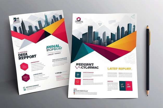 Vector geometric flyer design Design template for annual report