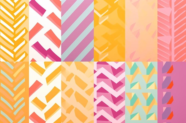 Vector geometric seamless patterns collection
