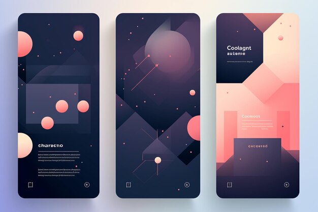 Photo vector geometrical app cover template with shapes