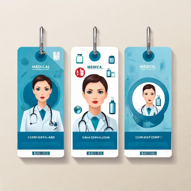 Vector gezondheidszorg brochure voor kliniek met artsen Medische flyer ontwerp