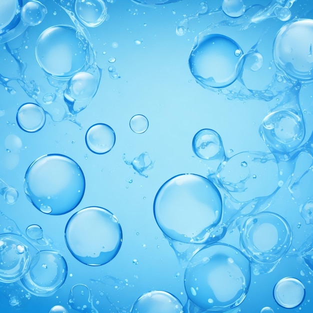 vector glanzende waterbubbels achtergrond op blauwe achtergrond