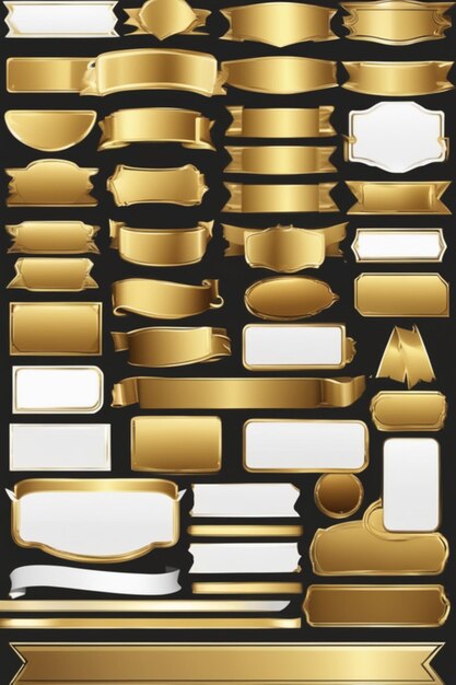 Photo vector golden banner sticker