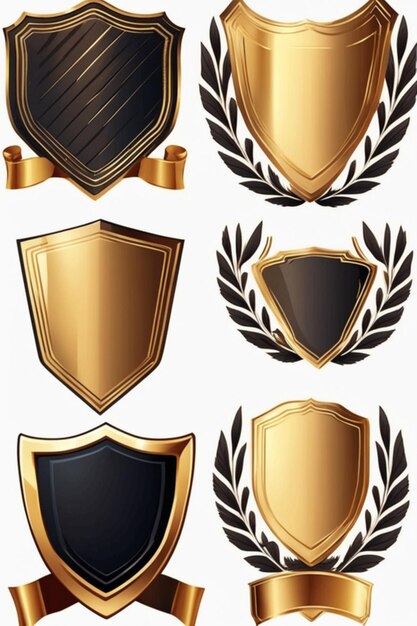 vector golden banner sticker