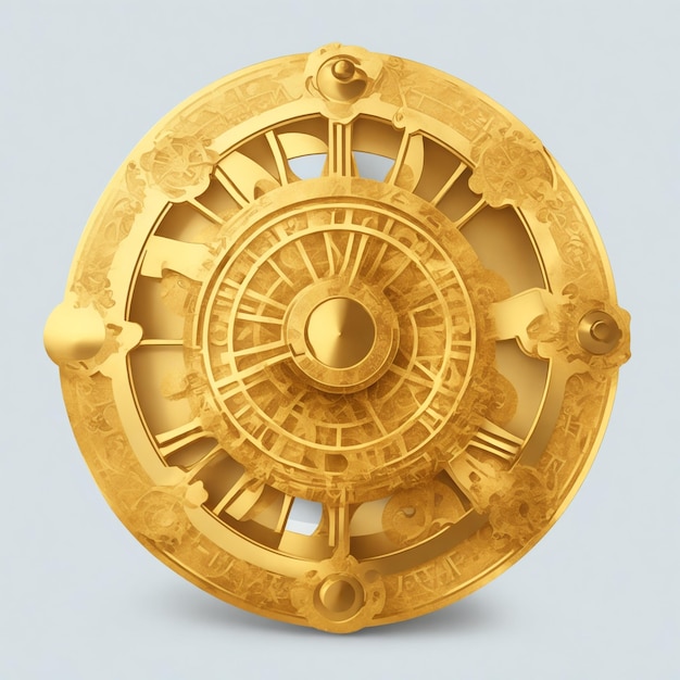 vector golden wheel of fortune element design