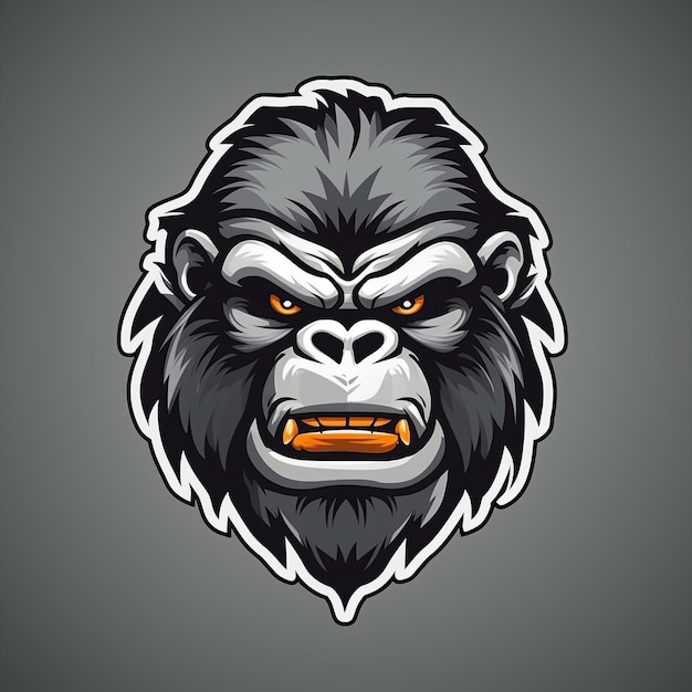 Foto vettore del logo della mascotte del gorilla