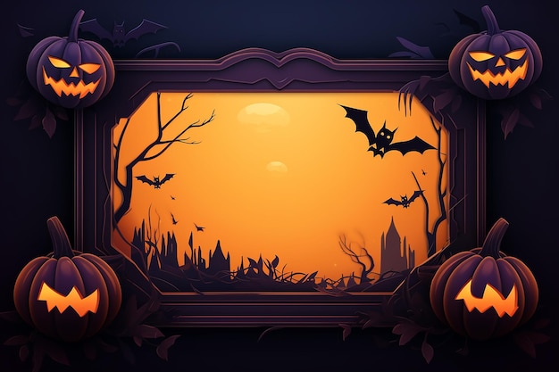 vector gradient halloween frame template