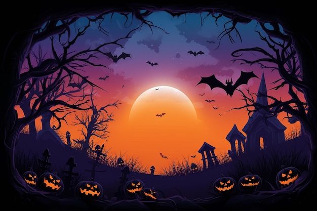 vector gradient halloween frame template