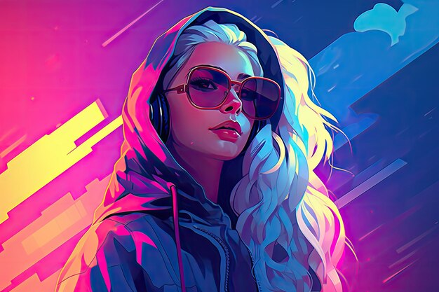 Vector gradient lo fi illustration