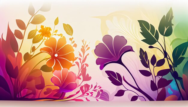 Vector gradient spring floral background