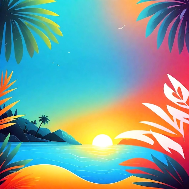 Photo vector gradient summer illustration