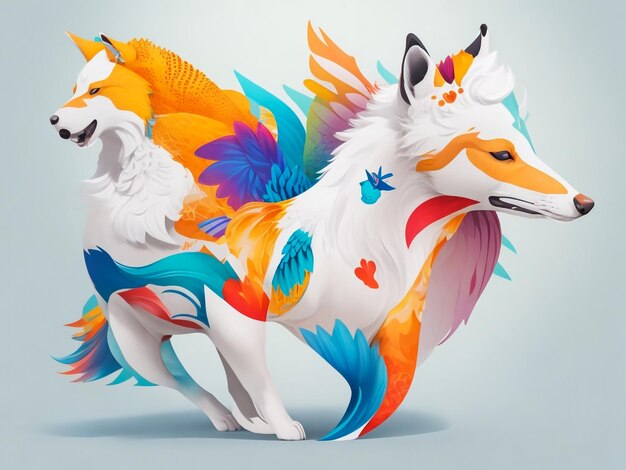 vector graphic dosing of random animals