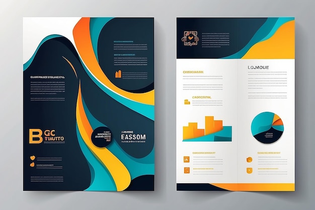 Vector graphic elegant business brochure design for your company in vibrant colors