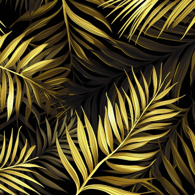 Vector graphics golden leaf patterns