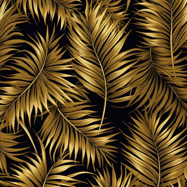 Vector graphics golden leaf patterns