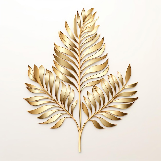 Vector graphics golden leaf patterns