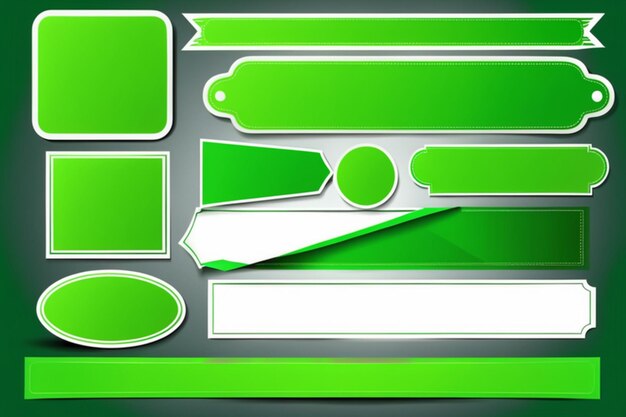 Photo vector green banner sticker